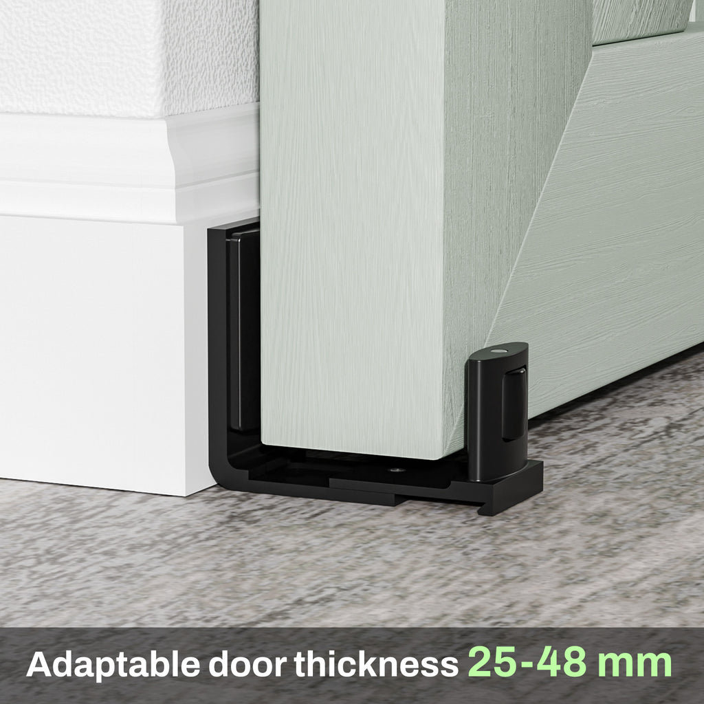 ETIASQSA Bodenführung Schiebetür, für Alle Sliding Door Floor Guide, Aktualisiertes Einstellbar Bodenführung Wand, Schwarz