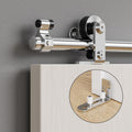 ETIASQSA 152 cm/5 FT per porta scorrevole, in acciaio inox, con guida a pavimento, per 1 porta in legno (forma a T