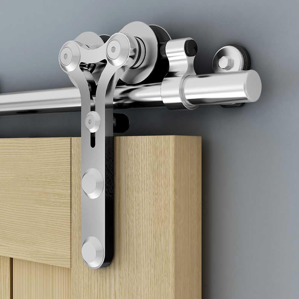 ETIASQSA Kit hardware per porta scorrevole da 183 cm, in acciaio inox, accessorio per porta singola (Y)