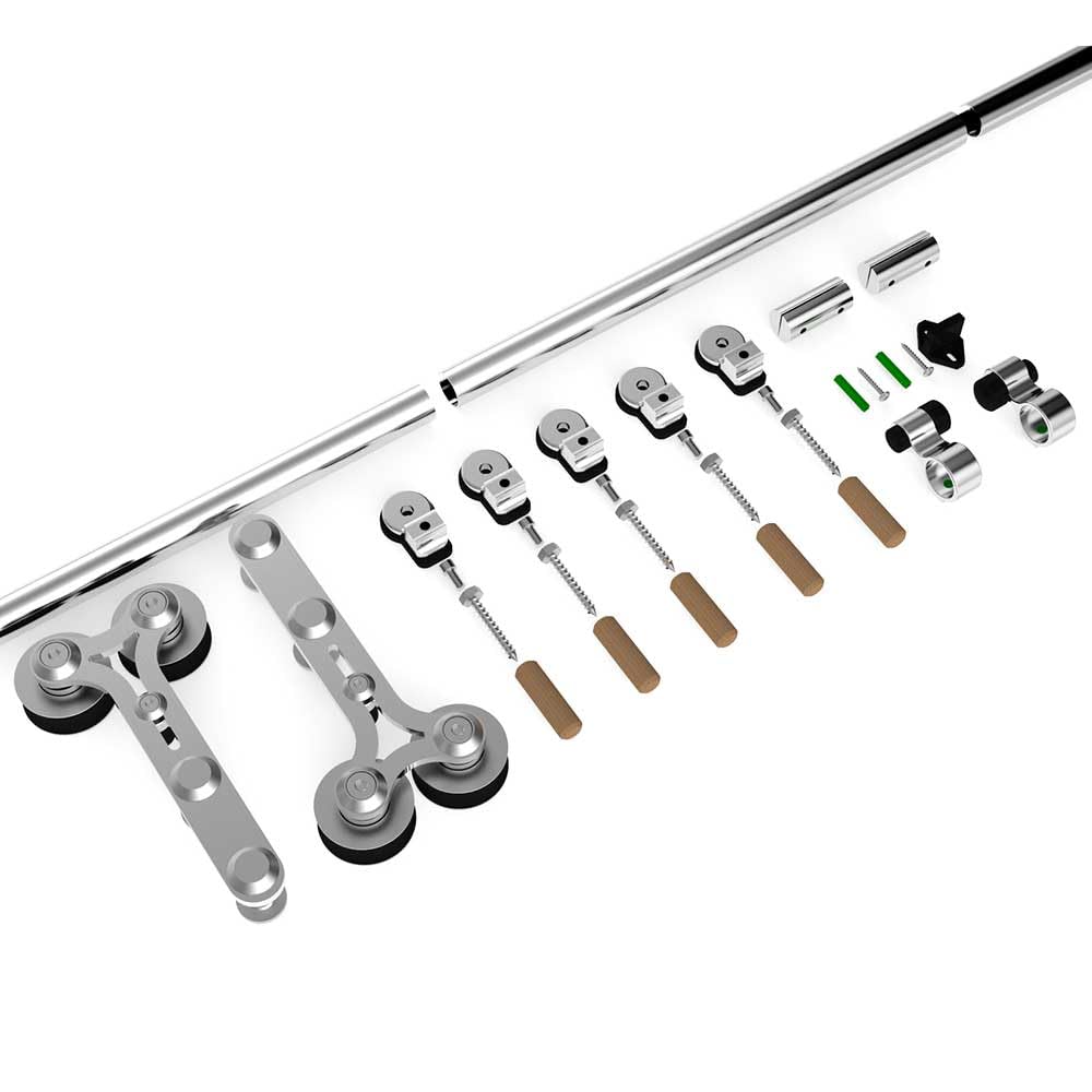 ETIASQSA Kit hardware per porta scorrevole da 183 cm, in acciaio inox, accessorio per porta singola (Y)