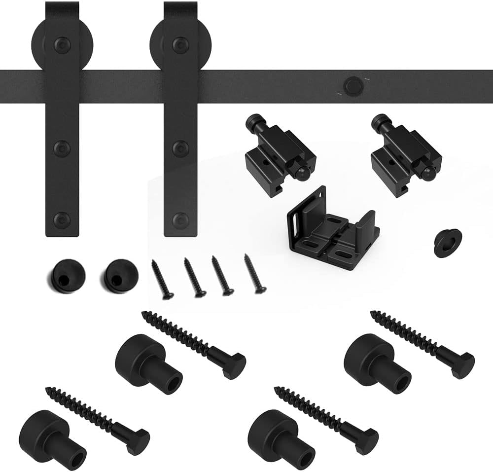 ETIASQSA 76.2cm/2.5FT Super Mini Sliding Barn Door Cabinet Hardware Kit for Single Door TV Stands Small Cabinets, J-Shaped Hanger
