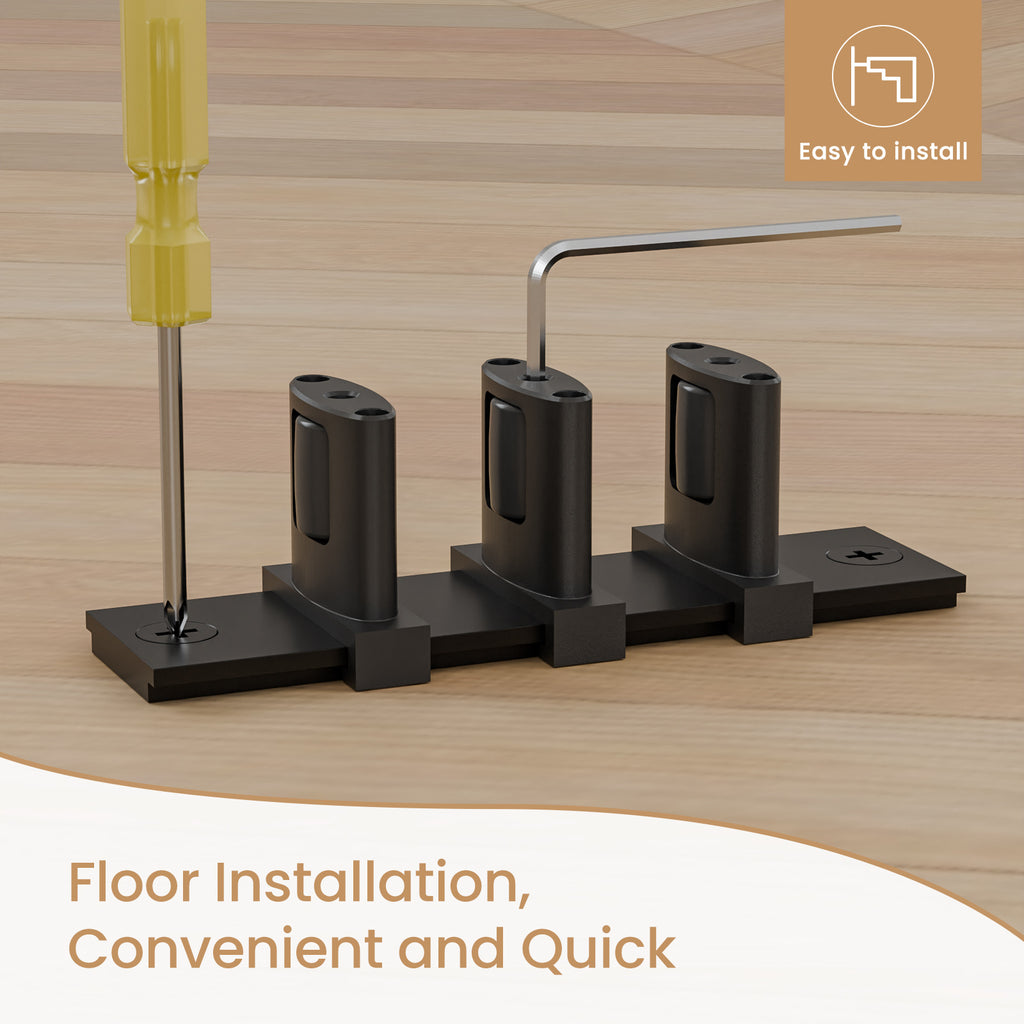 ETIASQSA Tür Unterseite Schiebetür Bodenführung, Einstellbar Schiebetür Bodenführung, Wandhalterung, Schiebetürsystem, Schwarz