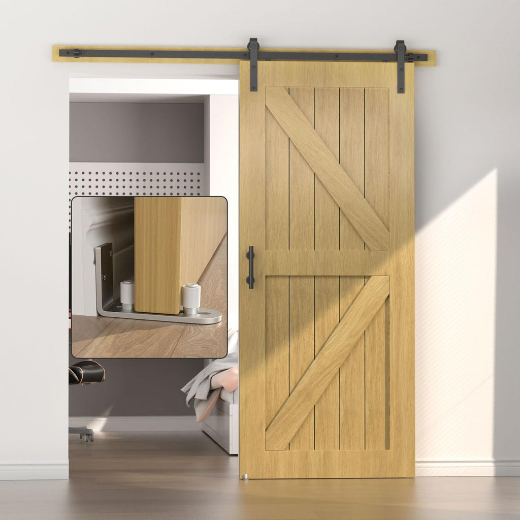 ETIASQSA Sliding Barn Door Stainless Steels Adjustable Roller Floor Guide Wall/Door Bottom Guide