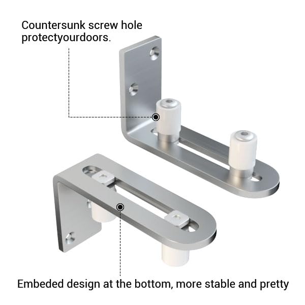ETIASQSA Sliding Barn Door Stainless Steels Adjustable Roller Floor Guide Wall/Door Bottom Guide