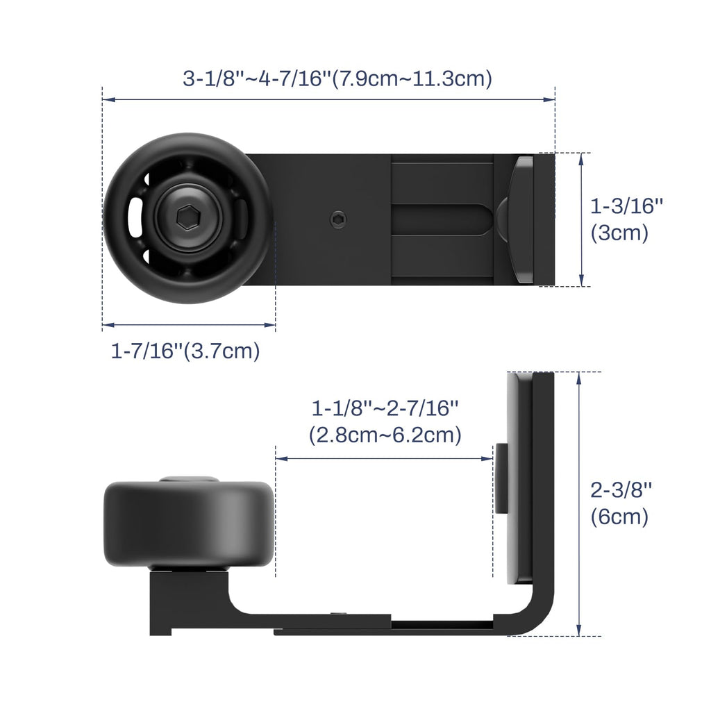 ETIASQSA Sliding Barn Door Adjustable Roller Floor Guide Wall/Door Bottom Guide