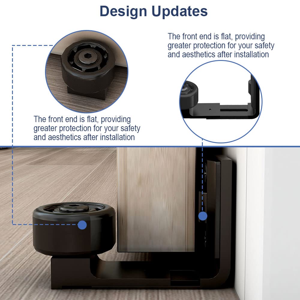 ETIASQSA Sliding Barn Door Adjustable Roller Floor Guide Wall/Door Bottom Guide