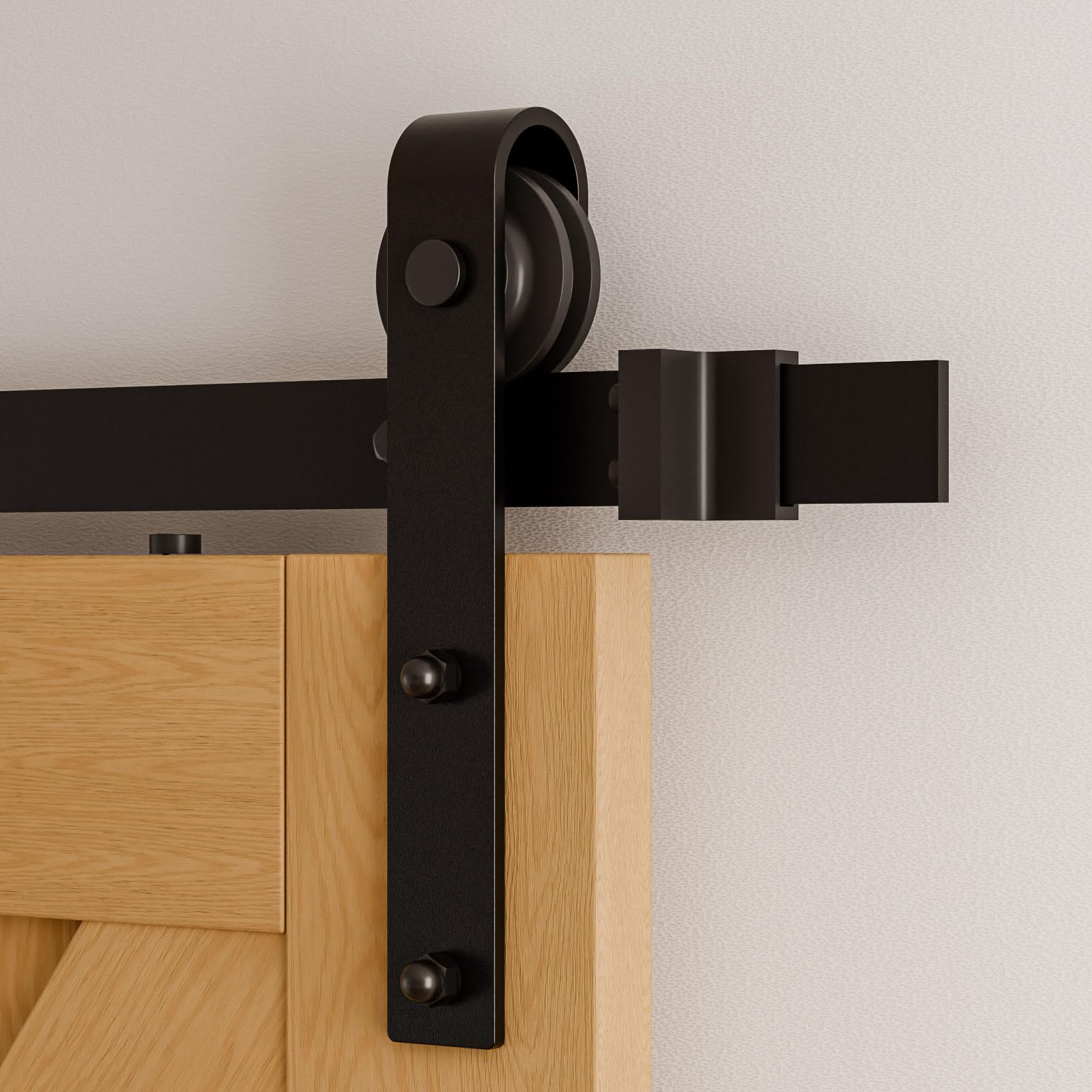 ETIASQSA 200CM/6.6FT Kit per Porta Scorrevole Binario per Porta Scorrevole Kit Nero Porta Scorrevole Kit Accessori per Porta Singola Scorrevole