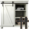 ETIASQSA 106.5cm/3.5FT Super Mini Sliding Barn Door Cabinet Hardware Kit for Single Door TV Stands Small Cabinets, J-Shaped Hanger