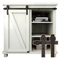 ETIASQSA 91.5cm/3FT Super Mini Sliding Barn Door Cabinet Hardware Kit for Single Door TV Stands Small Cabinets, J-Shaped Hanger Black