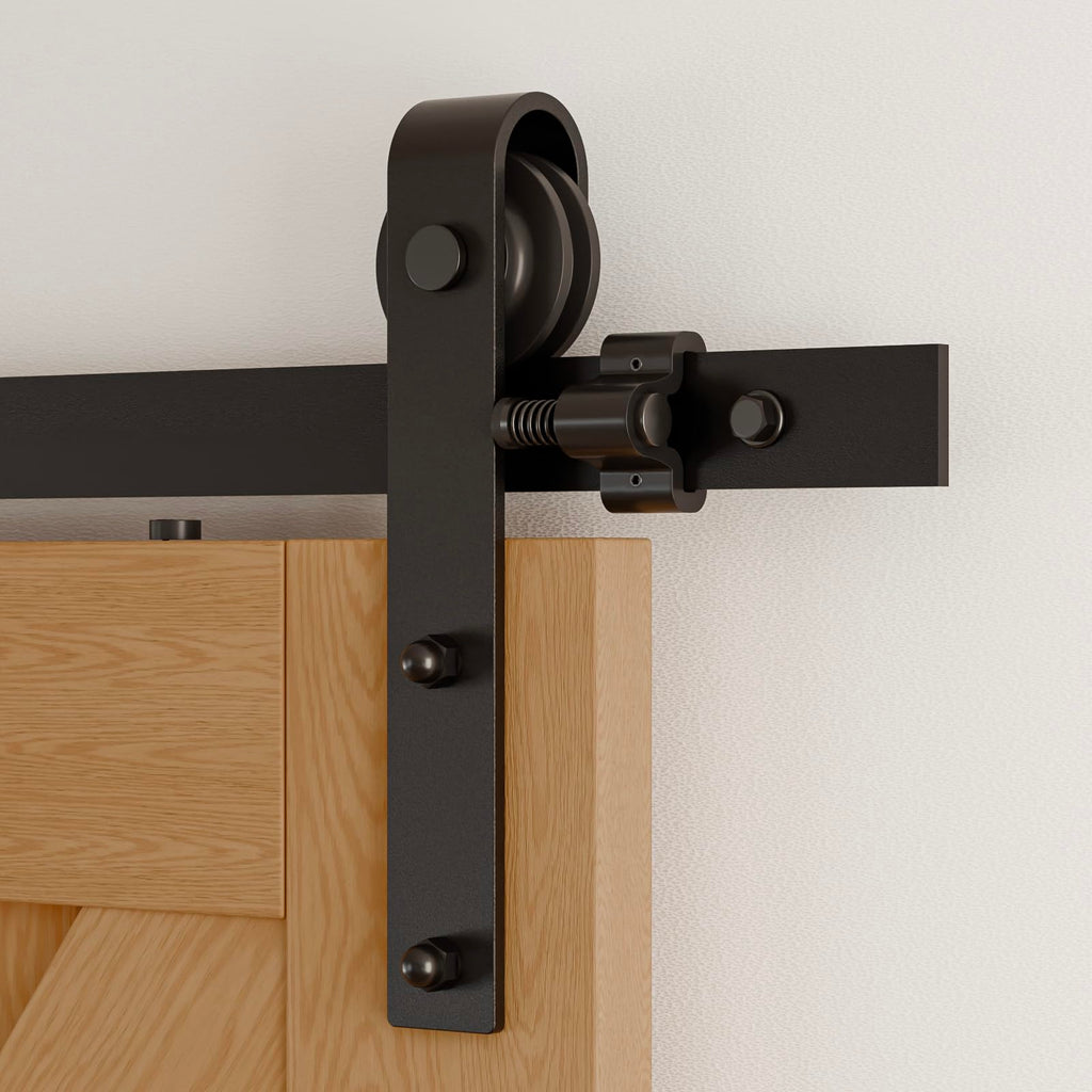 244CM/8FT Schiebetürbeschlag Schiebetürsystem Gleitschiene Holzschiebetür Schwarz Geeignet für individuelle Schiebetüren