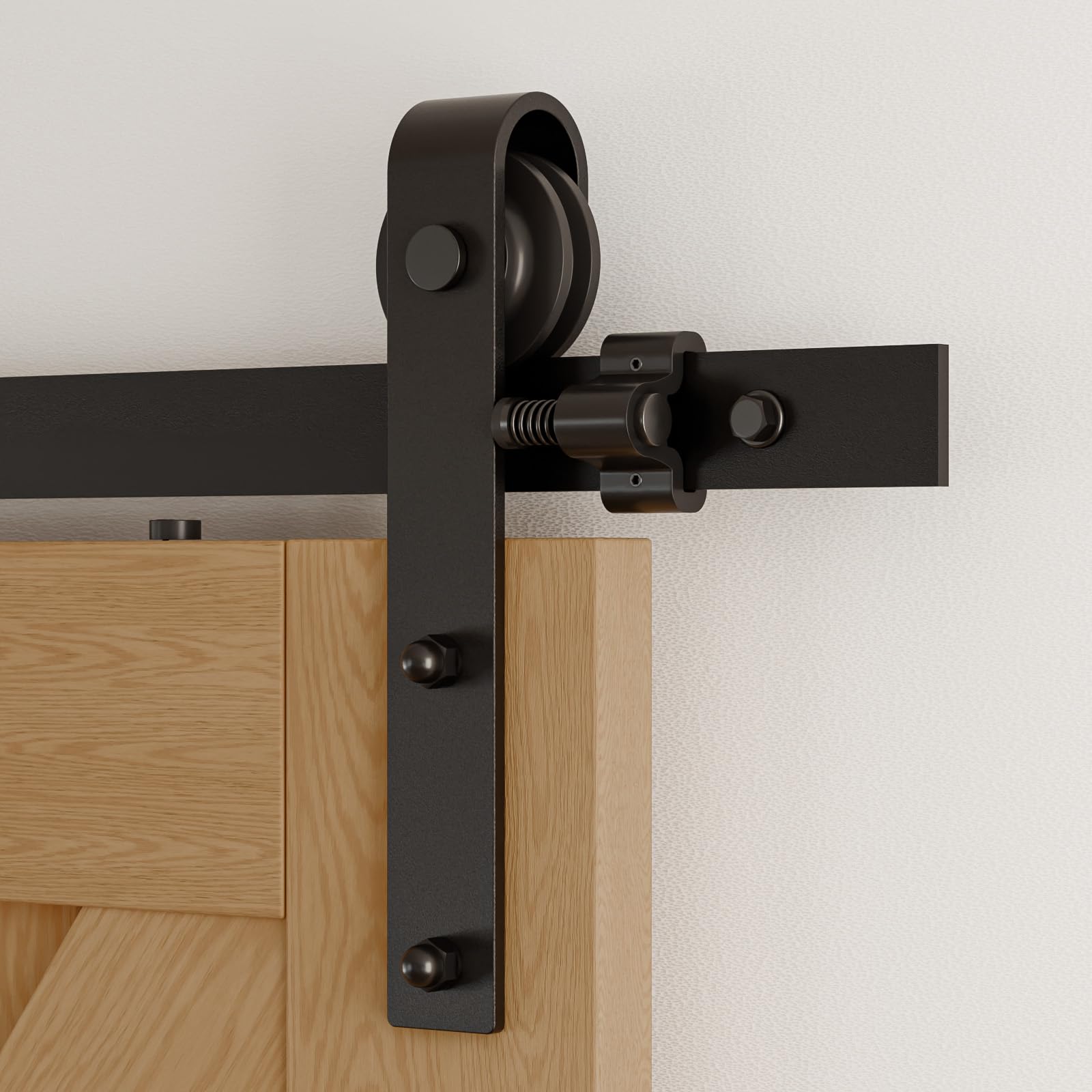 244CM/8FT Schiebetürbeschlag Schiebetürsystem Gleitschiene Holzschiebetür Schwarz Geeignet für individuelle Schiebetüren