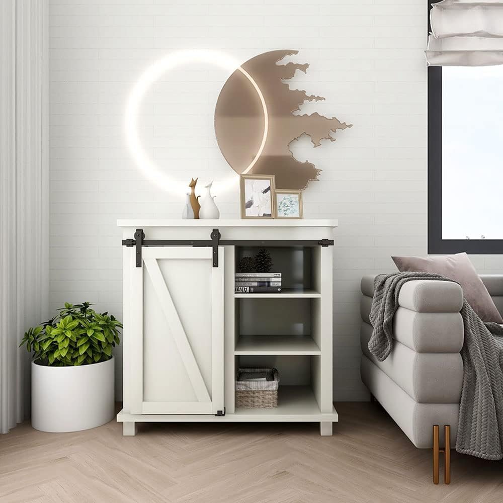 ETIASQSA Mini kit hardware per porta scorrevole, 5FT/152 cm, per porta singola, supporto TV, piccolo armadio (nessuna porta dell'armadio)