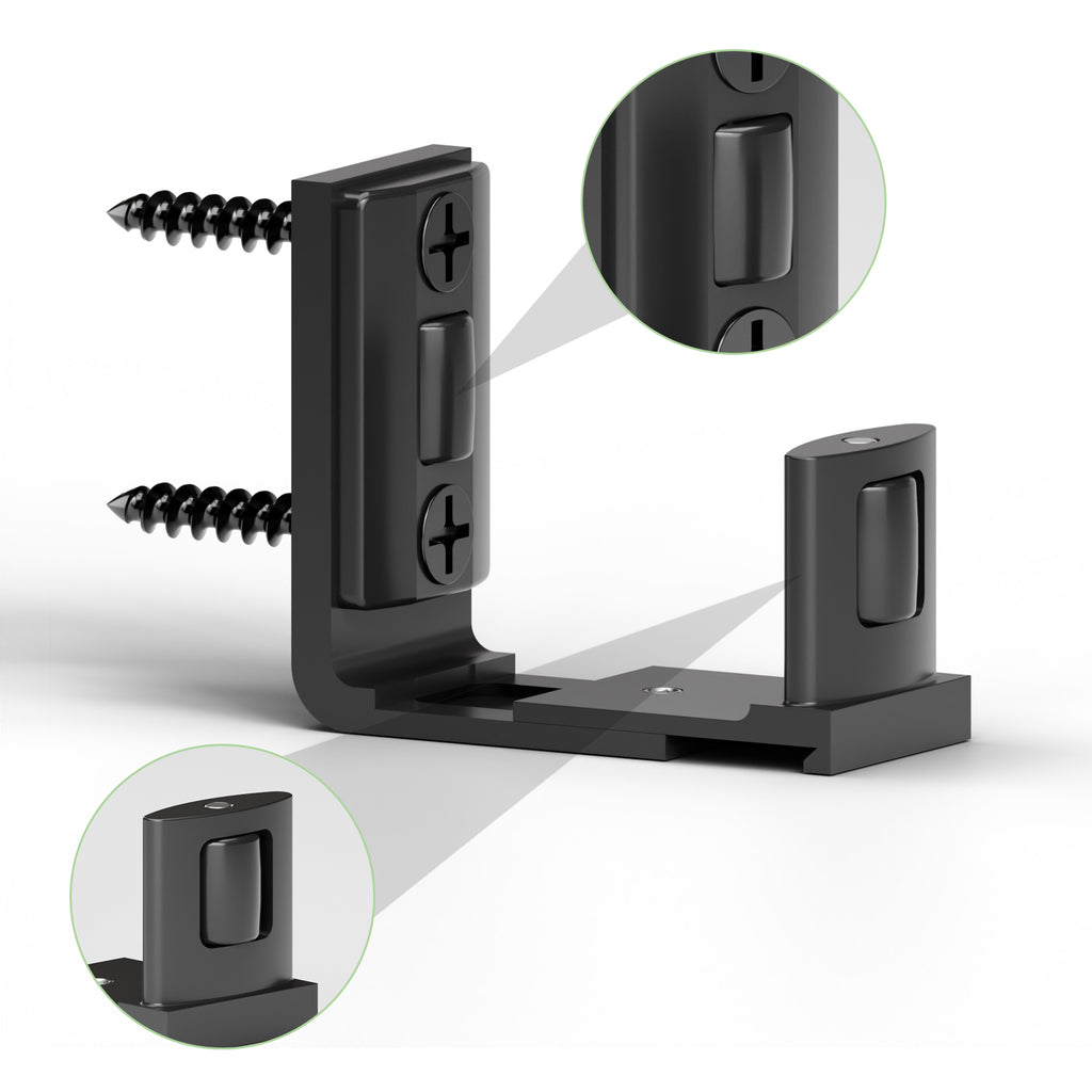 ETIASQSA Bodenführung Schiebetür, für Alle Sliding Door Floor Guide, Aktualisiertes Einstellbar Bodenführung Wand, Schwarz