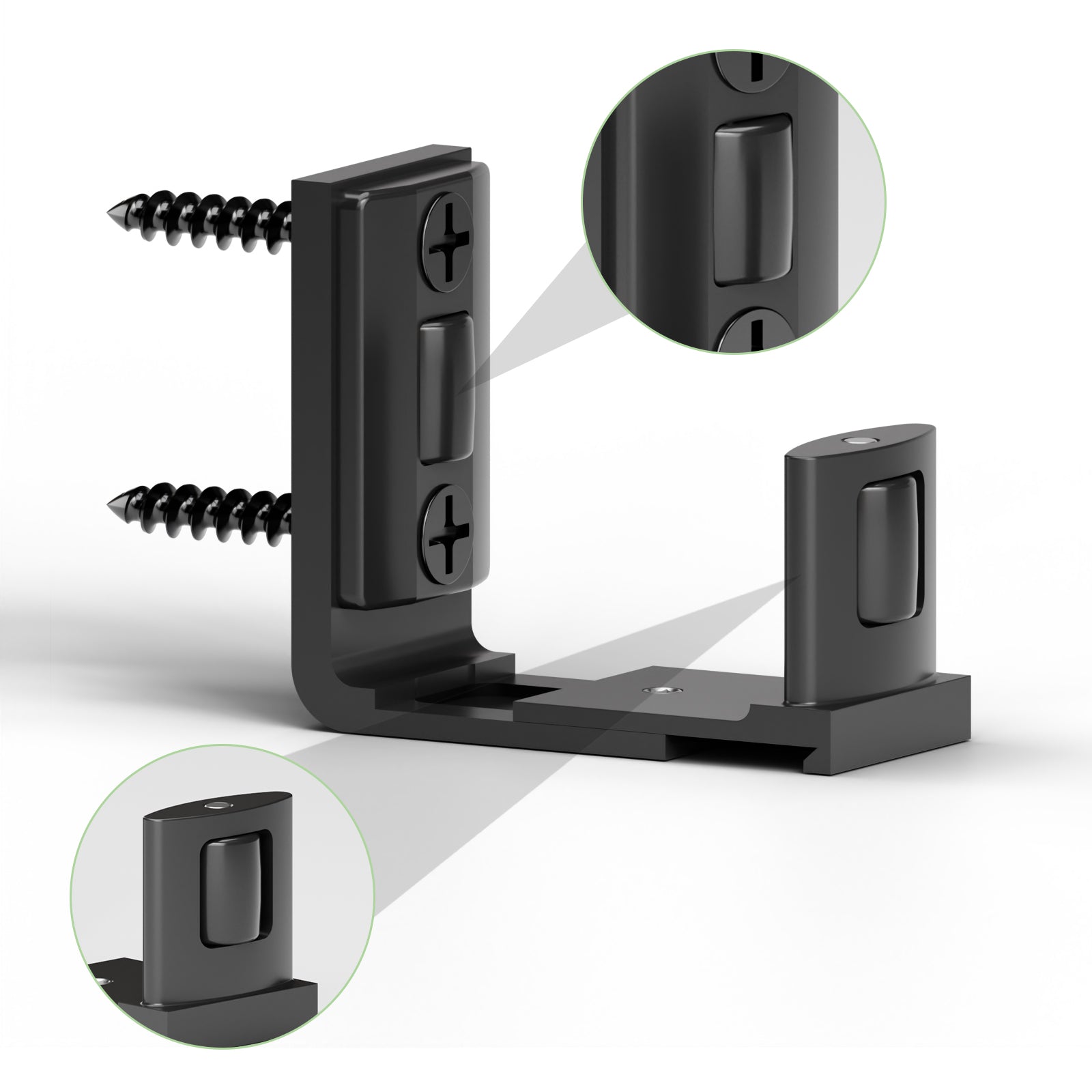 ETIASQSA Bodenführung Schiebetür, für Alle Sliding Door Floor Guide, Aktualisiertes Einstellbar Bodenführung Wand, Schwarz