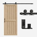 ETIASQSA 200 cm / 6.6 ft Modern Black Sliding Door System, Complete Set with Aluminium Rail, Wheels, Adjustable Floor Guide, Suitable for Various Rooms