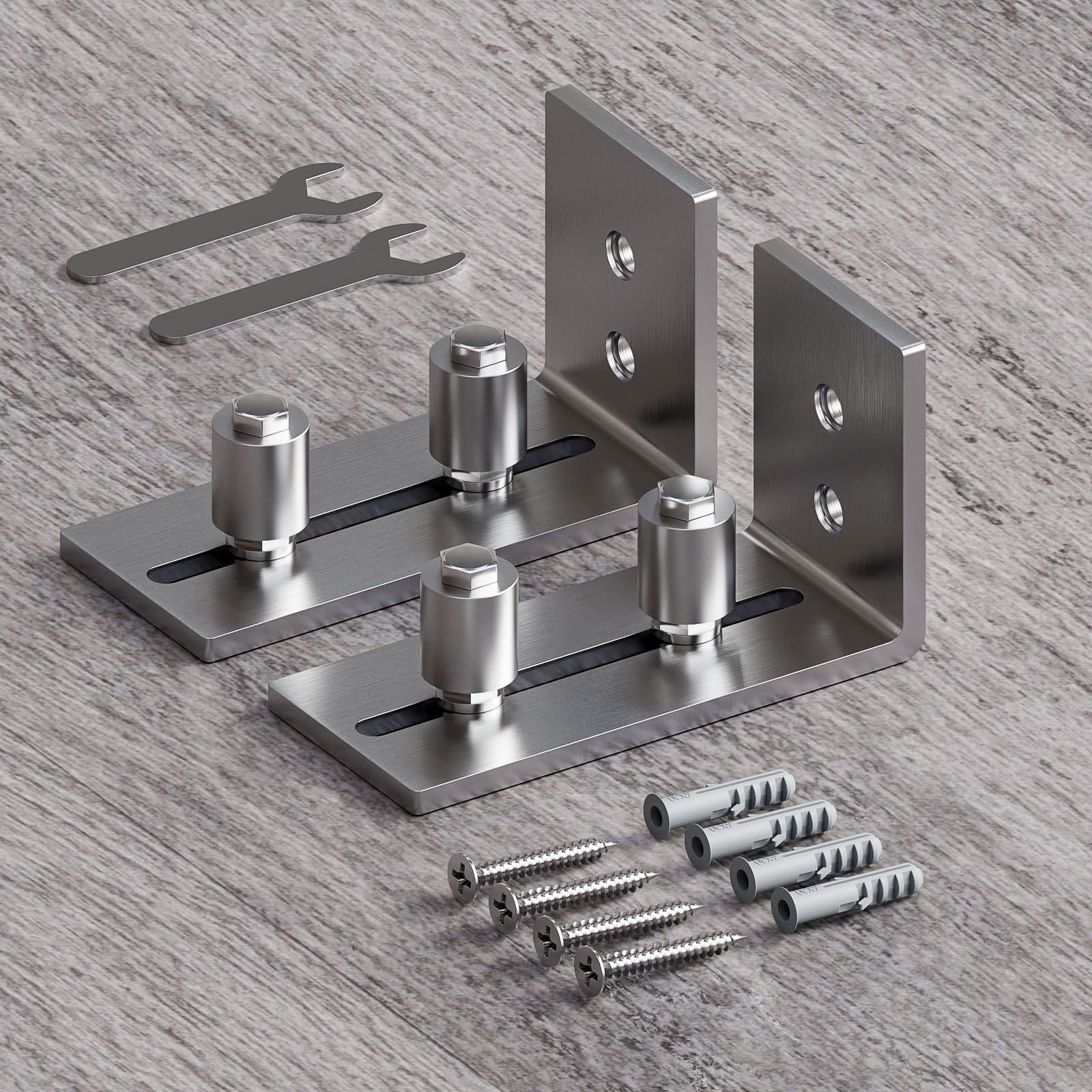 ETIASQSA Stainless Steel Floor Bottom Guide 2PCS, Adjustable Sliding Door Floor Guide, Door Bottom Guide Wall/Door Bottom Guide