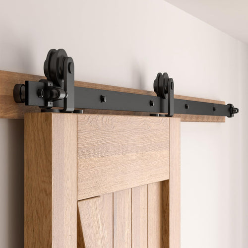 173CM/5.5FT Sliding Barn Door Hardware Kit Track Roller Closet Accessory Including Adjustable Floor Guide