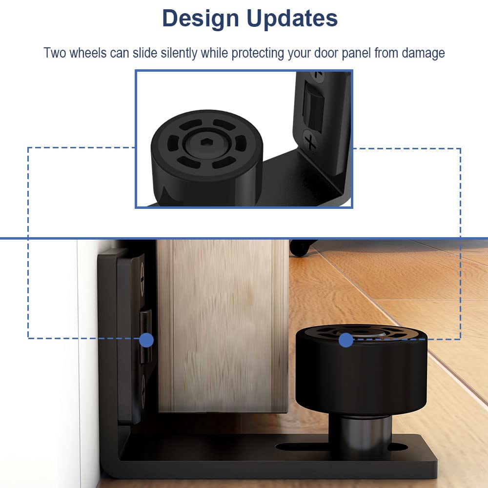 ETIASQSA Regolabile Guida al Pavimento Parete/Porta Guida in basso Porta Scorrevole Ferramenta per porta scorrevole della stalla