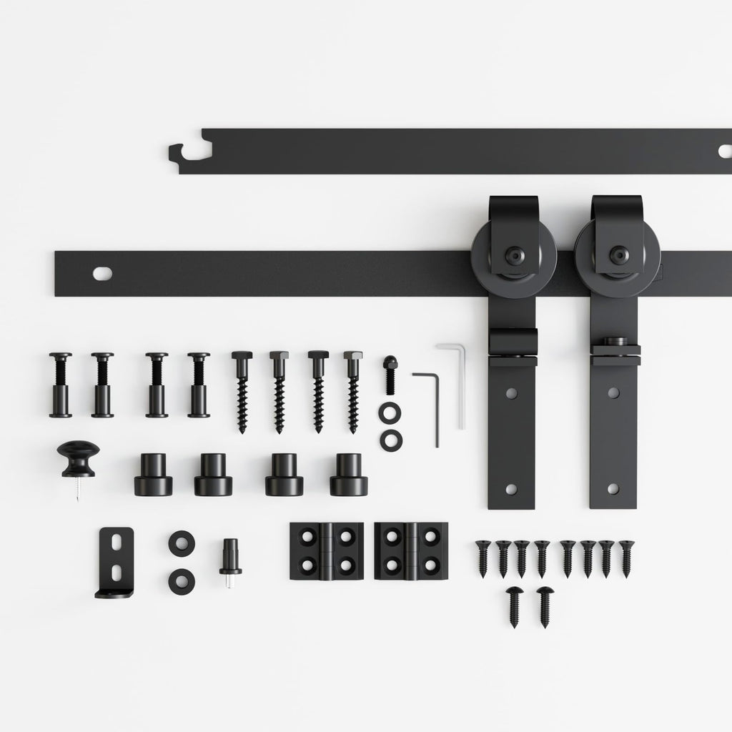 ETIASQSA 3.5FT/106CM Mini Schiebetürbeschlag, für Eintürige TV-Ständer, Kleiner Kleiderschrank, Schrank, Falttür-Beschlagsatz (Keine Schranktüren)
