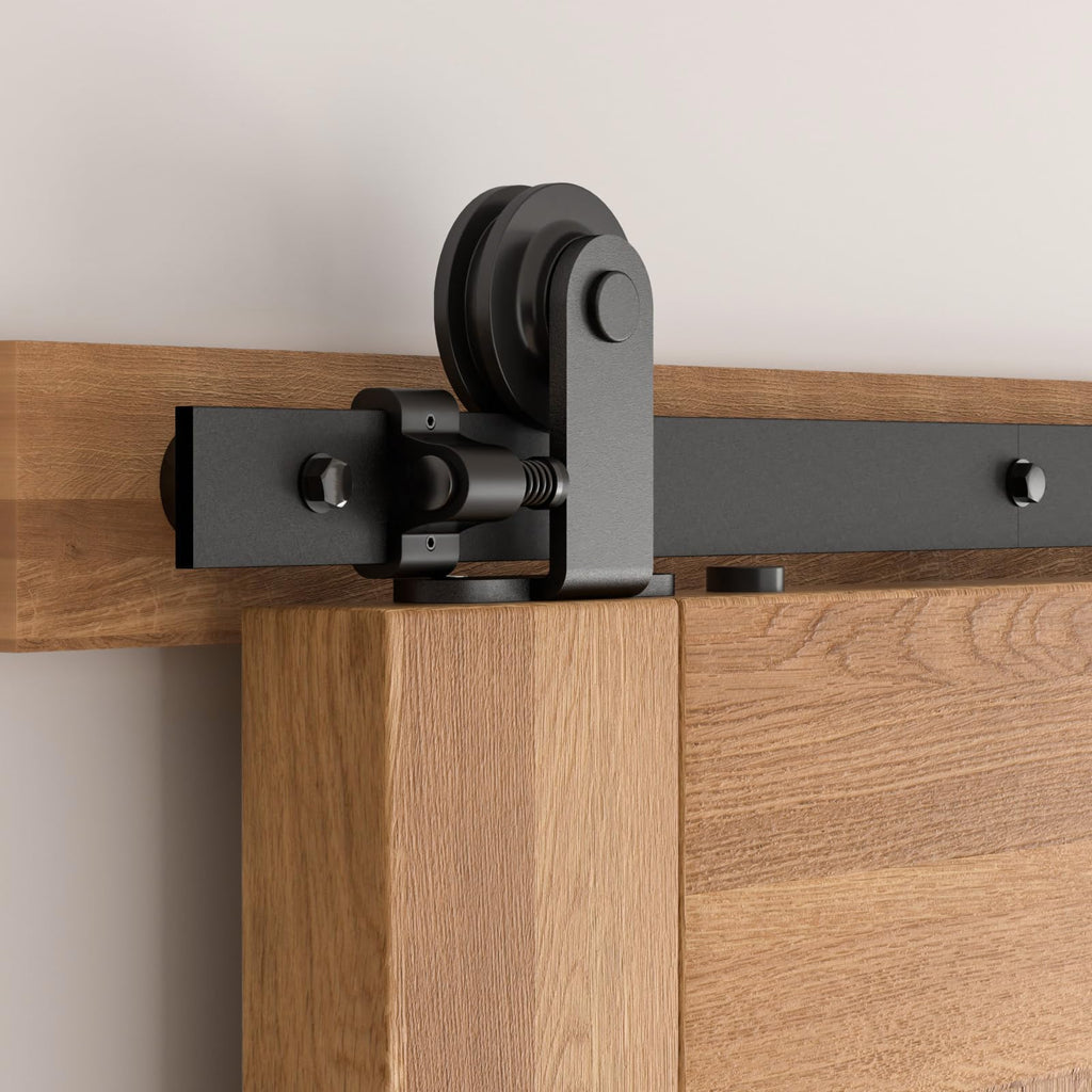 173CM/5.5FT Sliding Barn Door Hardware Kit Track Roller Closet Accessory Including Adjustable Floor Guide