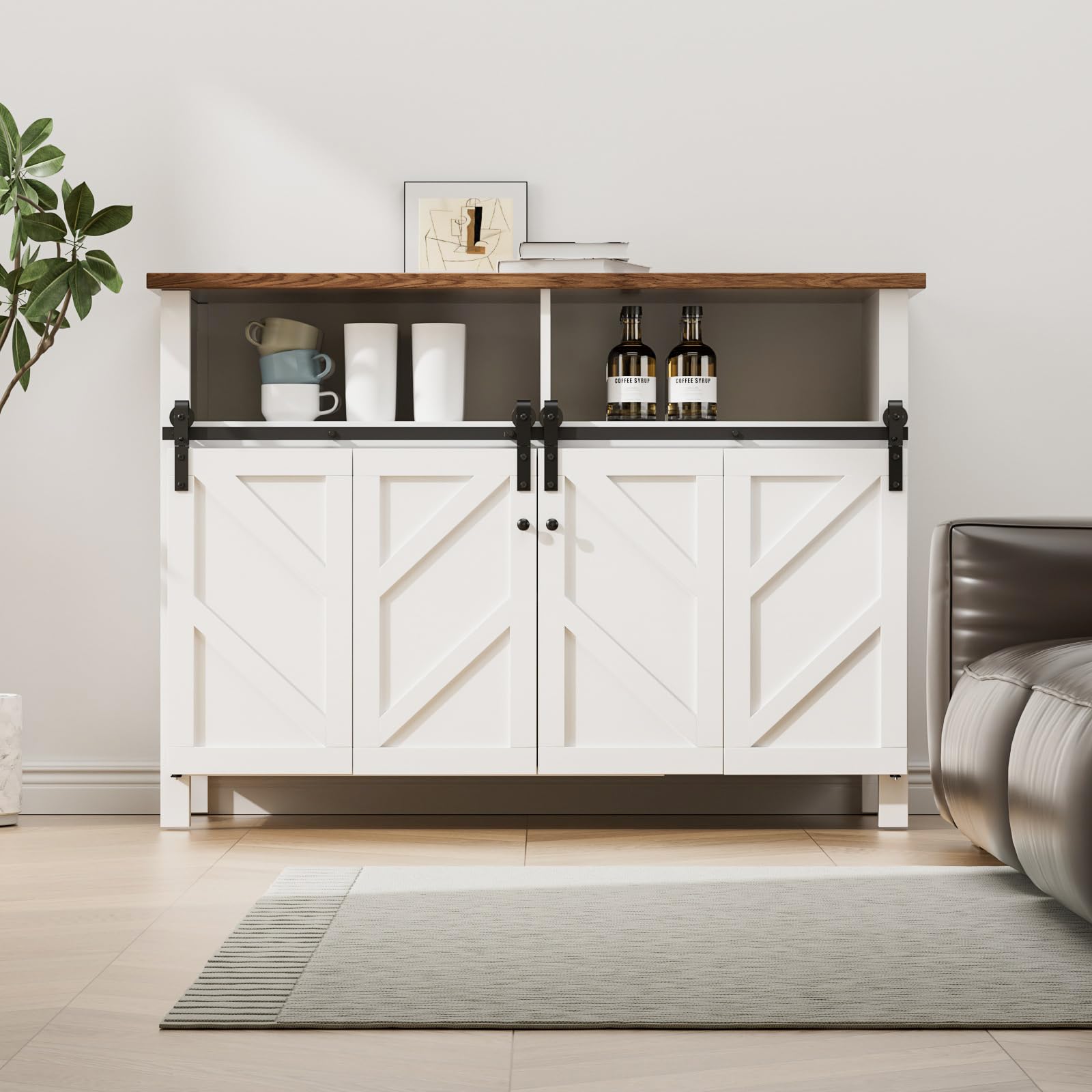 6FT/183CM Mini Schiebetürbeschlag, für Zweitürige Schrank, TV-Ständer, Kleiner Kleiderschrank, Falttür-Beschlagsatz (Keine Schranktüren)