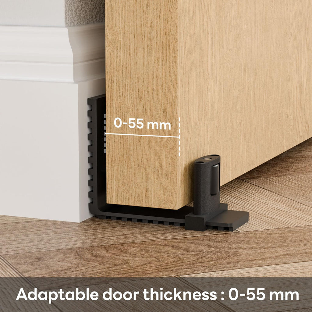 ETIASQSA 200 cm / 6.6 ft Modern Black Sliding Door System, Complete Set with Aluminium Rail, Wheels, Adjustable Floor Guide, Suitable for Various Rooms