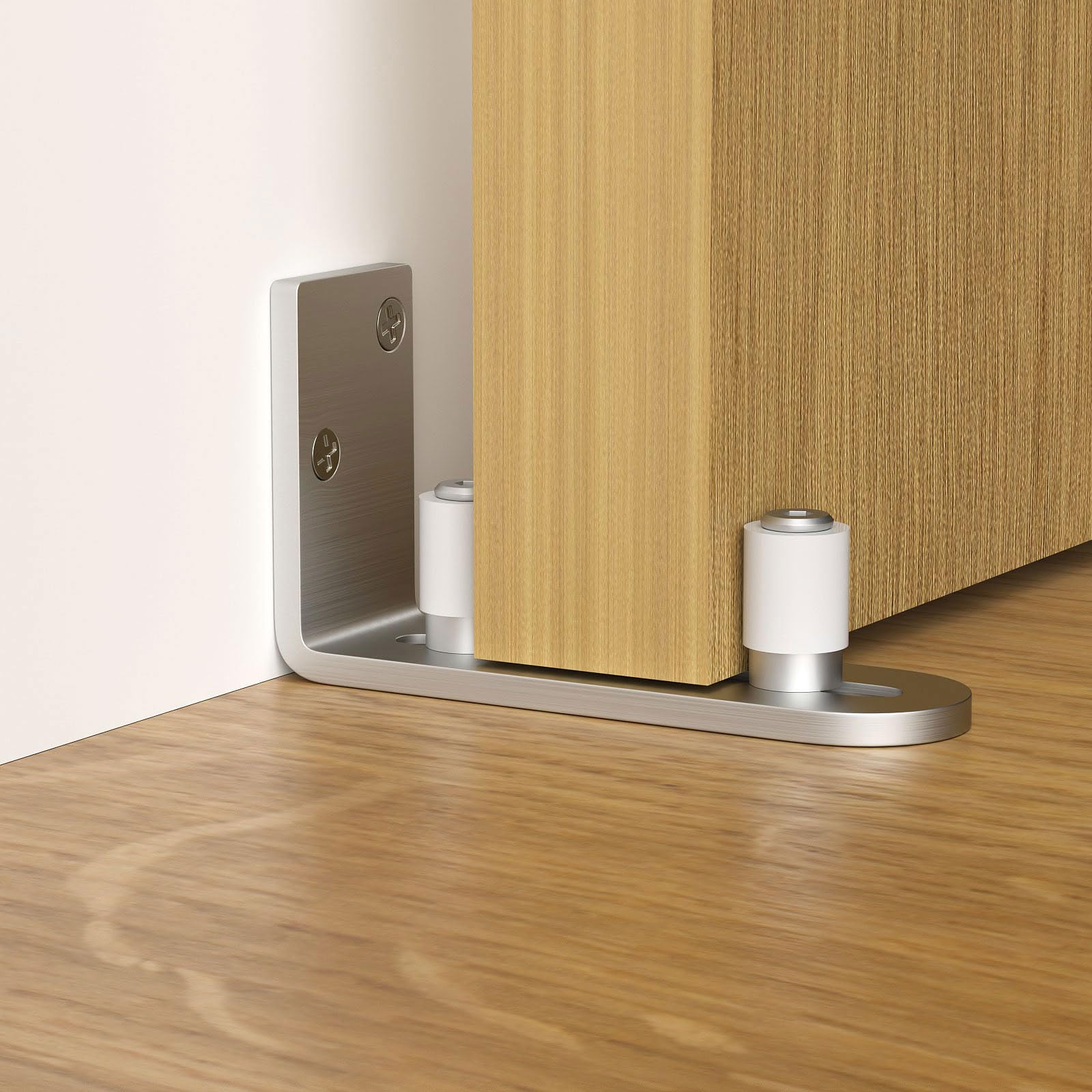 ETIASQSA Sliding Barn Door Stainless Steels Adjustable Roller Floor Guide Wall/Door Bottom Guide